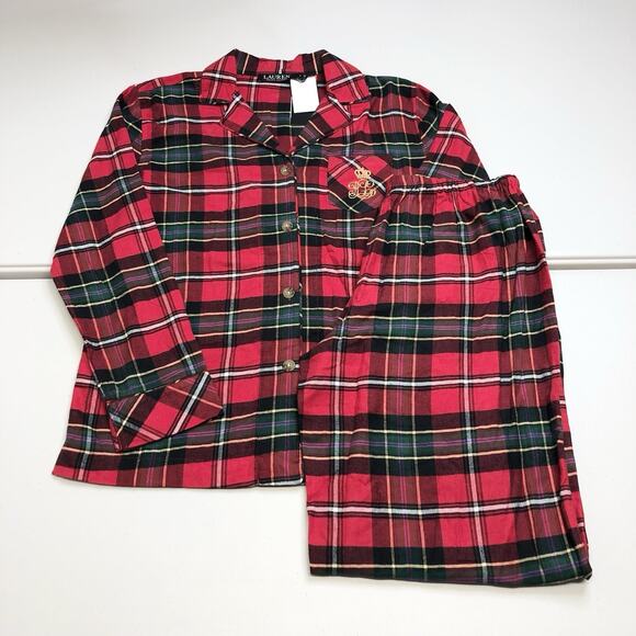 Lauren Ralph Lauren Other - Lauren Ralph Lauren Womens Plaid Pajama Set SIZE SMALL Red Button Up Long Sleeve